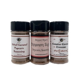 Premium | POPCORN SEASONING | Variety 3 Pack | Campfire Chocolate | Cinnamon Sugar | Salted Caramel | Calorie Free | Fat Free | Saturated Fat Free | Cholesterol Free