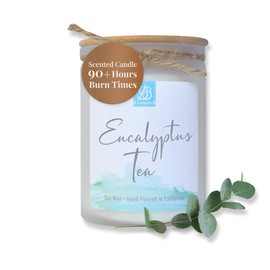 BB Candles Coastal Essentials Natural Soy Hand Poured Candle, Eucalyptus Tea Scent, Fragrant Coastal Candle with Strong Scents, Artisan Candle, 12oz, 90+ Hours Burn Time