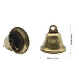 Favordrory 35PCS 38mm/1.5inch Vintage Bronze Jingle Bells, Craft Bells for Dog Potty Training, Housebreaking, Making Wind Chimes, Christmas Bell and etc