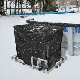 Pool Heater Winter Cover,with Plush Lining,Waterproof Swimming Pool Heater Cover Can Be Scaled to Different Sizes,Suitable for Most Heater up to 39" WX33 DX36 H