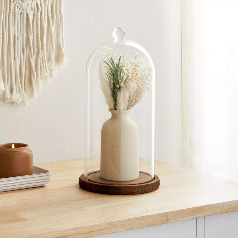 Farmlyn Creek Glass Cloche Dome Bell Jar Display Case with