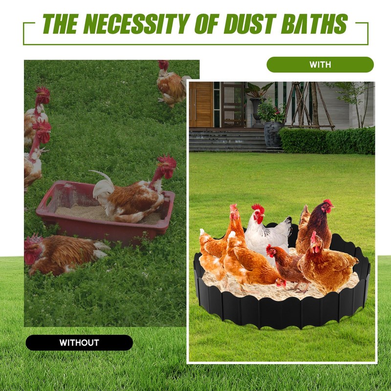 Colingmill 1 Set Chicken Dust Bath Tub Coop Lime Accessories