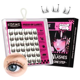 BERSHNOR Star-Shaped Glueless Lashes Clusters False Eyelashes Natural Look No Glue Needed