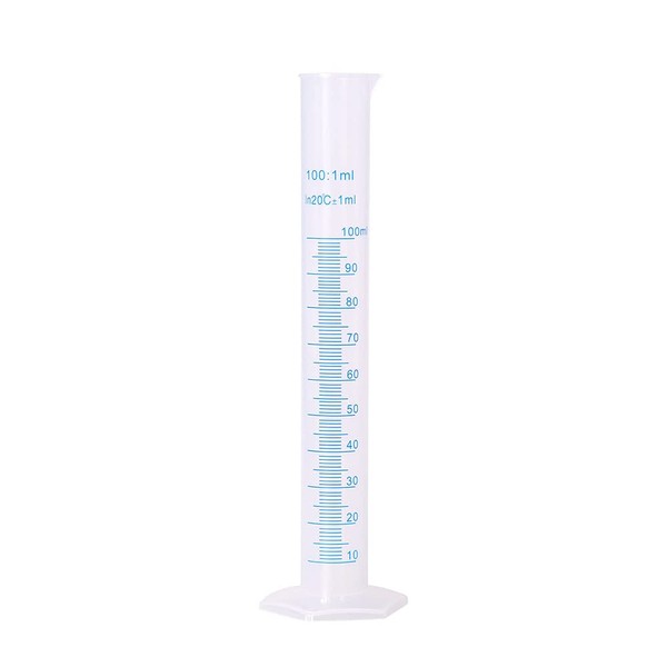 KOMUNJ 1 Piece Transparent Blue Line Measuring Graduated Cylinder Science