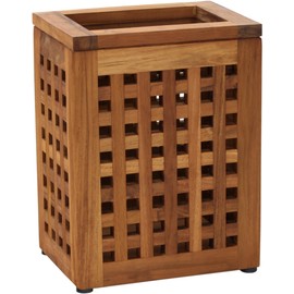 AquaTeak Grate Teak Waste Basket