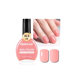 OpenLive 16.5ml Soft Pink Nail Polish Large Volume Quick Dry Nail Polish, Long Lasting Shine, Fingernail Toenail Nail Art DIY Home Travel Nail Art Gift