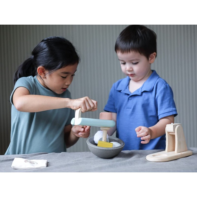 PlanToys® Wooden Stand Mixer Toy for Kids | Montessori Pretend
