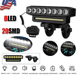 summer_home USB Rechargeable Bicycle Front Headlight Super Bright LED Bike Light Waterproof