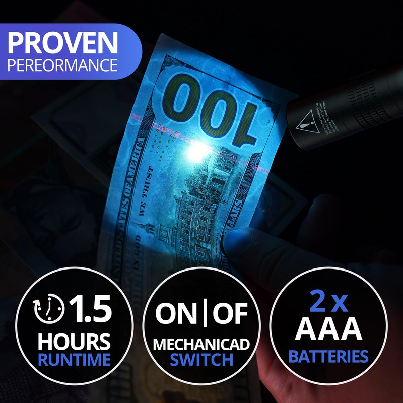 UV Light, UV Flashlight 365nm, Blacklight Flashlight Mini, Dental Curing