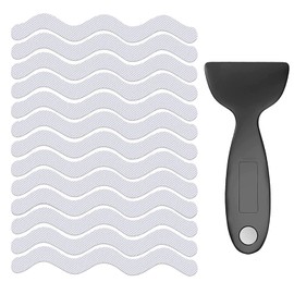 Bathroom Tub Anti-Slip Stickers 24 Pack Safety Tub Strip Decals with Premium Scraper for Tub Shower Stair Ladder Boat (White)