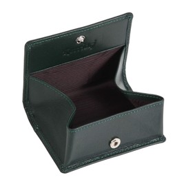 kerria.j (Yamabuki) Genuine Leather Coin Purse, Box-type, Men's, Thin, Card Holder, Gentleman's Wallet, Easy to Use, Holds Cards, Convenient for Commuting to Work, green