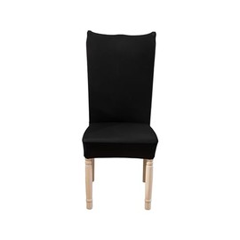 Hyper Cover Stretch Dining Chair Covers (Black, 6 pcs) - Premium Chair Cover Set for Dining Chairs, Elastic and Durable Chair Protectors, Easy to Install and Maintain