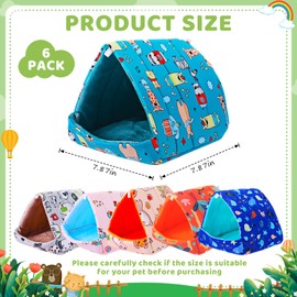 Ripeng 6 Pcs Guinea Pig Hideout Guinea Pig Bed House Rabbit Tunnel Washable Small House Cage Accessories for Bunny Hedgehog Mouse Chinchillas Hamster Ferrets Bearded Dragons Rats(Ocean Park)