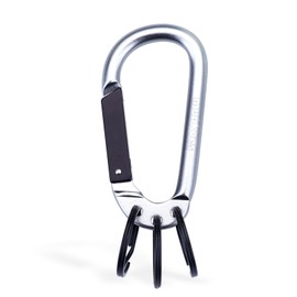 munkees Carabiner Keychain with 2-3 Rings, Backpack Buckle, Aluminum Alloy, Lightweight and Portable (Large,Grey)