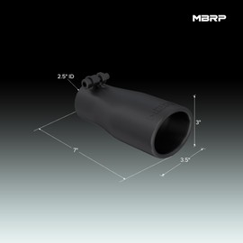 MBRP T5116BLK Black Exhaust Tip (3.75" O.D., Oval, 2.5" Inlet, 7 1/16" Length)