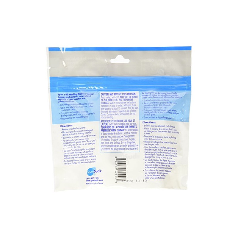 Sport Suds Washing Machine Cleaner, 5 Pouch