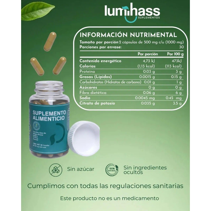 Détox Lumihass Base Verde Jengibre Mango Africano Guaraná Extracto Aguacate
