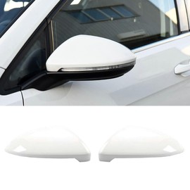 Left+Right Rearview Mirror Cover Side Mirror Caps for VW Golf GTI MK7 2015 2016 2017 2018 2019 2020 2021 White
