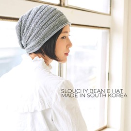 CHARM Extra Slouchy Summer Beanie for Men - Women Baggy Hipster Knit Cotton Slouch Hat Khaki
