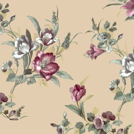 JZ·HOME 8190-10M Vintage Floral Peel and Stick Wallpaper 17.7" x 32.8ft Beige Flower Blooms Removable Contact Paper Self-Adhesive Shelf Liner Furniture Vinyl Decorative Film Roll