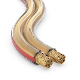 conecto Speaker Cable OFC Professional 2 x 2.5 mm² Cable Cross Section (99.9% OFC Full Copper 78 x 0.20 mm Wire) HiFi Audio Speaker Speaker Cable 15 m Transparent Set Including 4 Banana Plugs