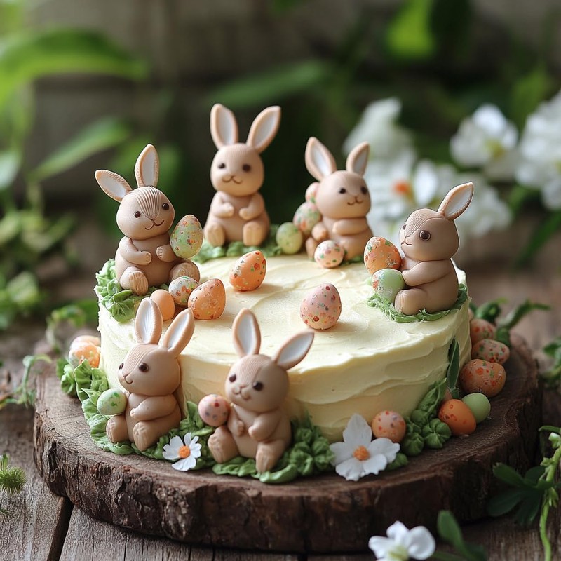 khevga Easter Decorative Figures - Set of 8 Small Wooden