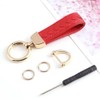FDEETY Genuine Leather Car Keyring Sheepskin Hand Braided Car Keychain