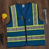 LIZMOF Blue Construction Vest for Men Women, Hi Vis Safety
