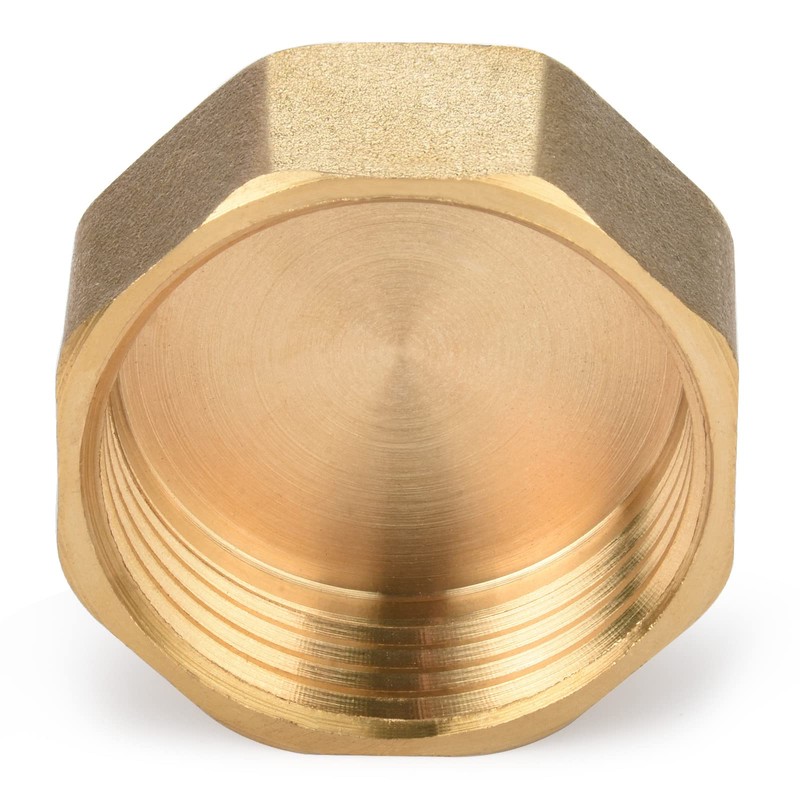 nutmanel Brass Cap 1 Inch Female Thread, Brass Blanking Plug