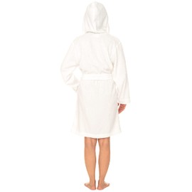 TowelSelections Womens Hooded Robe 100% Cotton Terry Cloth Shower Bathrobe Spa Towel Bath Robes for Women X-Large White