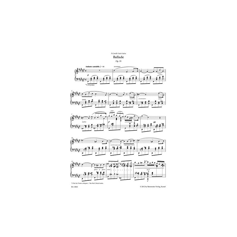 Fauré: Ballade, Op. 19