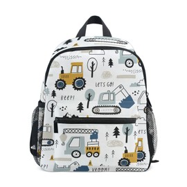 Mnsruu Cute Cars Truck Tractor Toddler Backpack Preschool Rucksack Boys Girls Kids Kindergarten School Bag