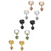 LOYALLOOK 5 Pairs Stainless Steel Cubic Zirconia Stud Earring Ear