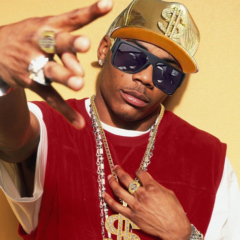 MEDOJO 80 90s Hip Hop Costume Outfit Kit Fake Golden