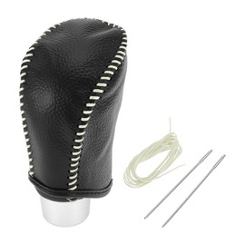 HOPESPANNER Gear Shift Knob Cover for Nissan Rogue 2017-2020 Anti-Slip Pebbled Black Beige Stick Shifting Handle Protector Faux Leather 1 Pc
