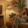 Oneach Arc Floor Lamp for Living Room,Rattan Boho Floor Lamp