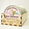 Crema orgánica de manteca de karité vegana - Geranio rosa (2 onzas)