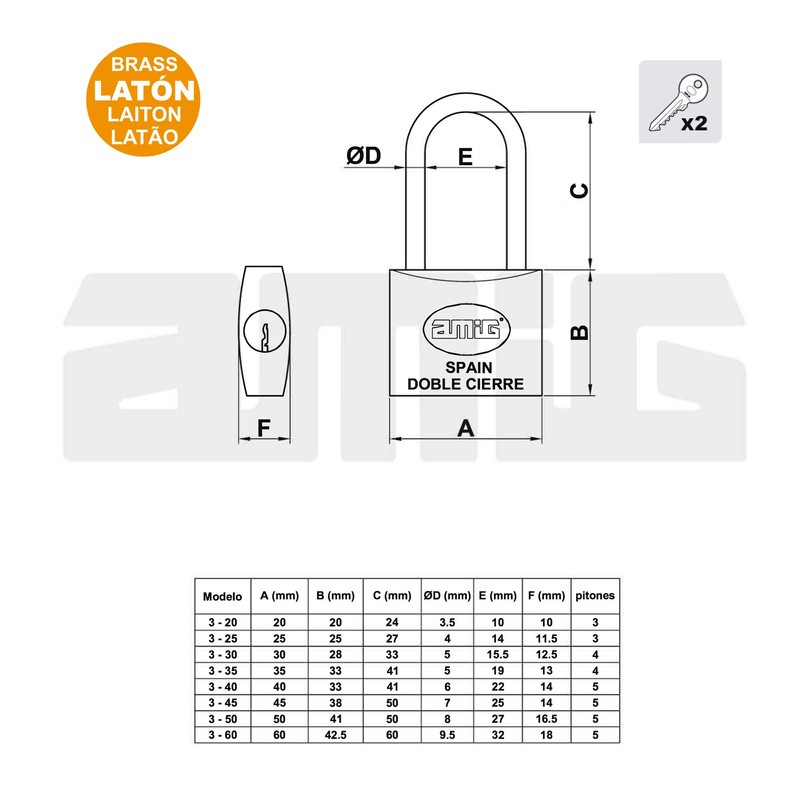 Amig - Security Padlock | Versatile Use for Gym Lockers,
