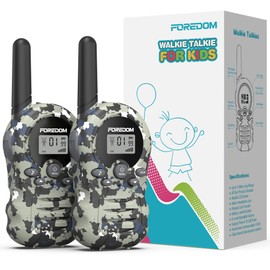 FOREDOM Walkie Talkies for Kids Walkie Talkies Long Range for Boys & Girls Age 3 to 12 Year Old Birthday Cool Army Toys - 2 Pack