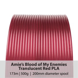 Protopasta 3D Printer Filament | PLA Filament 1.75mm | Amie's Blood of My Enemies Translucent Red HT PLA | 500g Spool