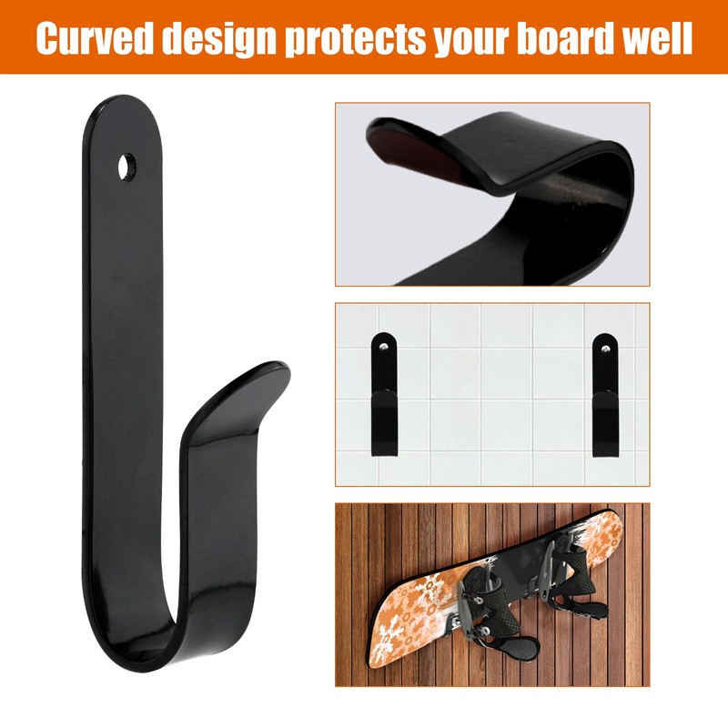 lasuroa 4pcs Horizontal Snowboard Display Racks, Wall Mount Clips Space