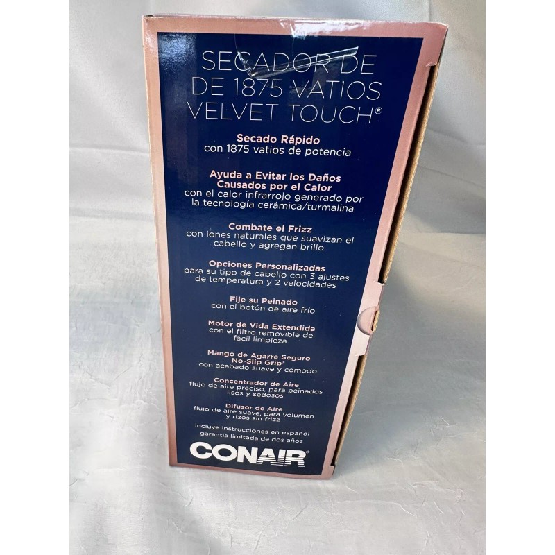 Conair 1875 Watt Velvet Touch Hair Dryer Red Fast Drying