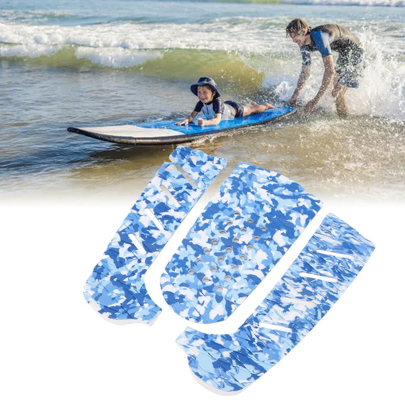 3pcs EVA Surfboard Deck Traction Pad Non Slip Grip Double