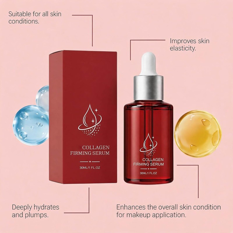 Firming Serum, Collagen Extract & Peptides Facial Serum, Anti-Aging Serum,