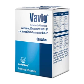 Vavig, 5 billones de probióticos Lactobacillus rhamnosus GR-1 y Lactobacillus reuteri RC-14, 30 cápsulas vía oral