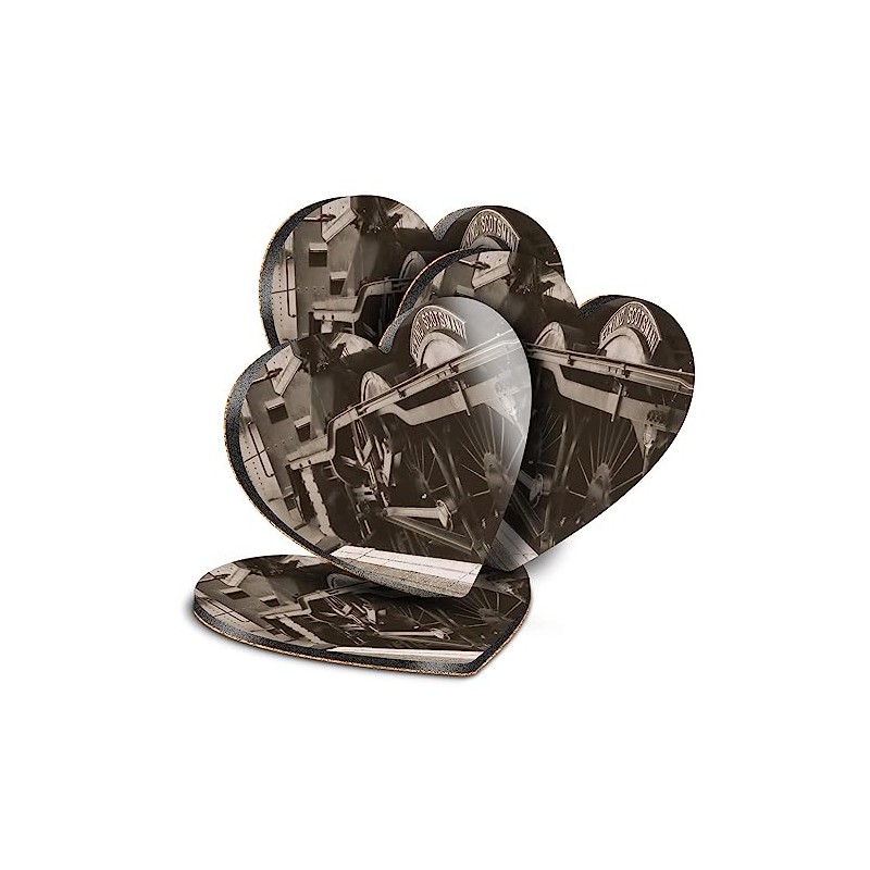 4 x Heart Coasters - The Flying Scotsman Steam Train