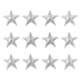 CENPEK 200PCS 15mm Star Rivets Decoration Five-Pointed Star Claw Hand Press Spikes for DIY Scrapbooking Decoration Accessories(Silver)