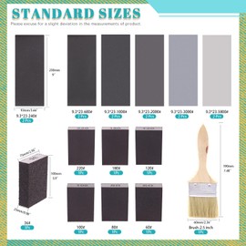 Cimeton 20pcs Sanding Sponge Set Including 7pcs 36-220 Grits Washable Reusable Abrasive Sponge and 12pcs 240-5000 Grits and 1pcs Brush for Wood Metal Furniture