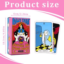 HQRKOTM 78pcs Cat Tarot Unique Tarot Cards for Tarot Enthusiasts - PAWS TAROT