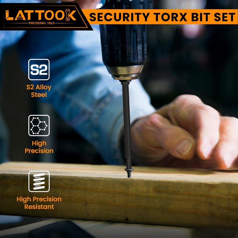 Torx Bit Set, LATTOOK 13-Piece Security Tamper Proof Torx Star